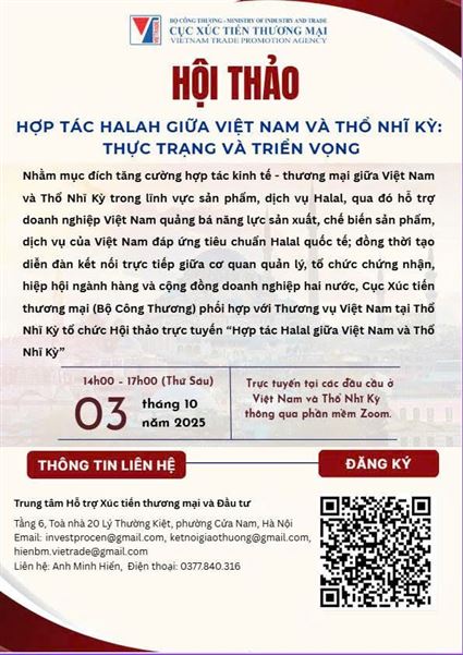 Hội thảo Hợp tác Halal giữa Việt Nam và Thổ Nhĩ Kỳ: Thực trạng và triển vọng