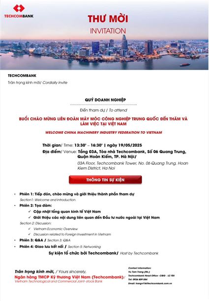 Buổi chào mừng Liên đoàn máy móc công nghiệp Trung Quốc đến thăm và làm việc tại Việt Nam